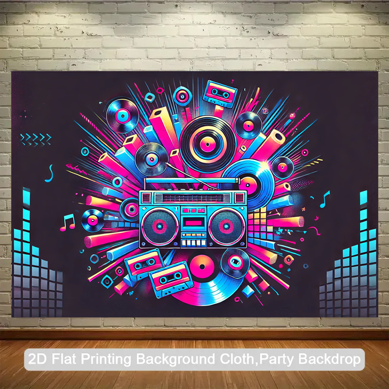 Audio Music Background - 2D plat ontwerp, verpakking in één