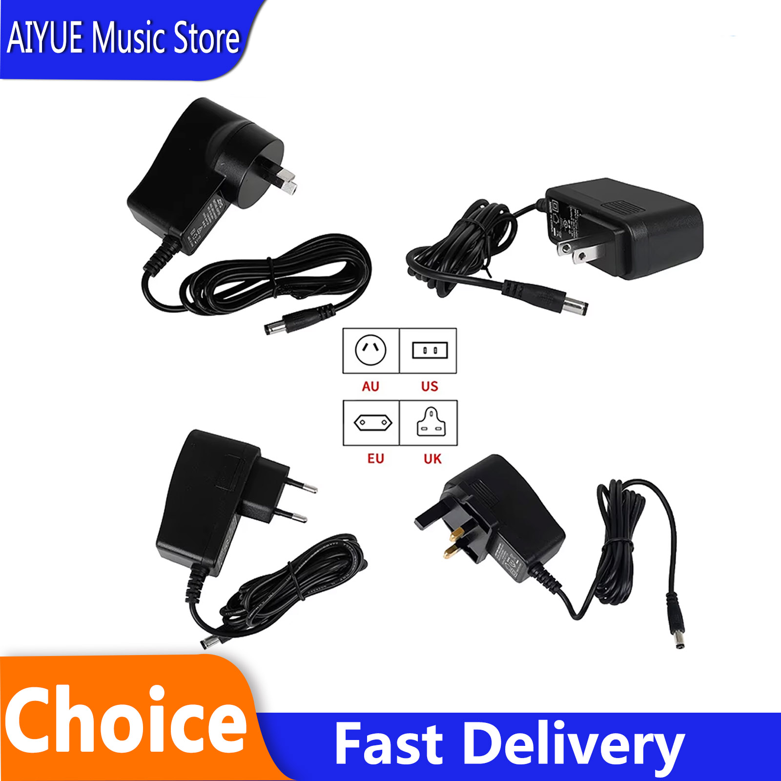 Audio Music Effect - DC 9V 1.2A Gitaarpedaal Voeding Adapter