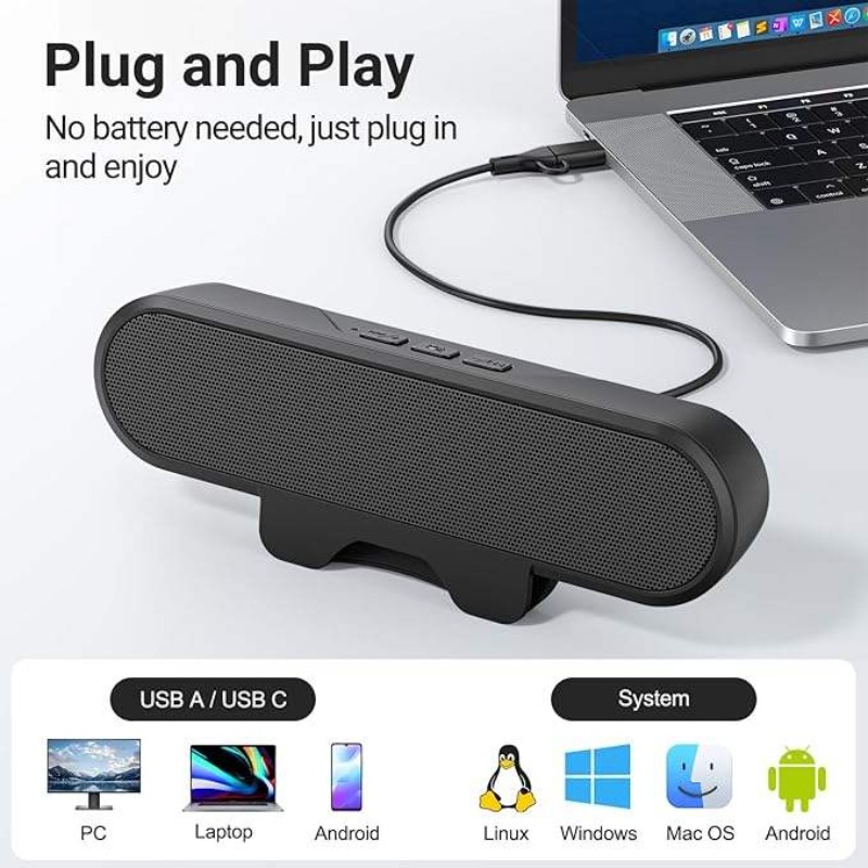 Audio Music Online Free - Draagbare Clip-on USB Soundbar 10W Krachtige