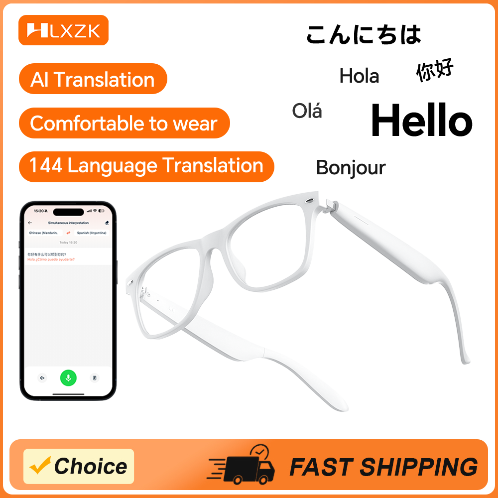 Audio Music Arabic - Zakelijke AI-bril Vertaler Bluetooth-hoofdtelefoon Anti-blauw licht