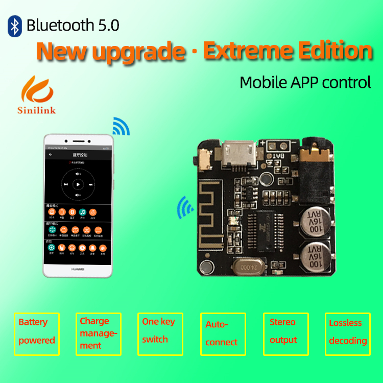 Audio Music Apps - TZT Bluetooth-5.0 MP3 Audio board Voor