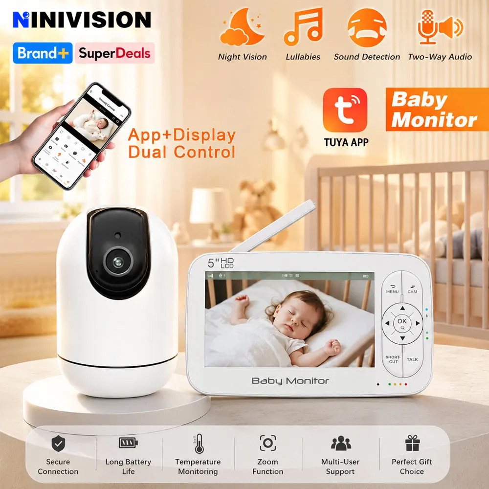 Audio Music Apps - Slimme WiFi Babyfoon met 5 inch