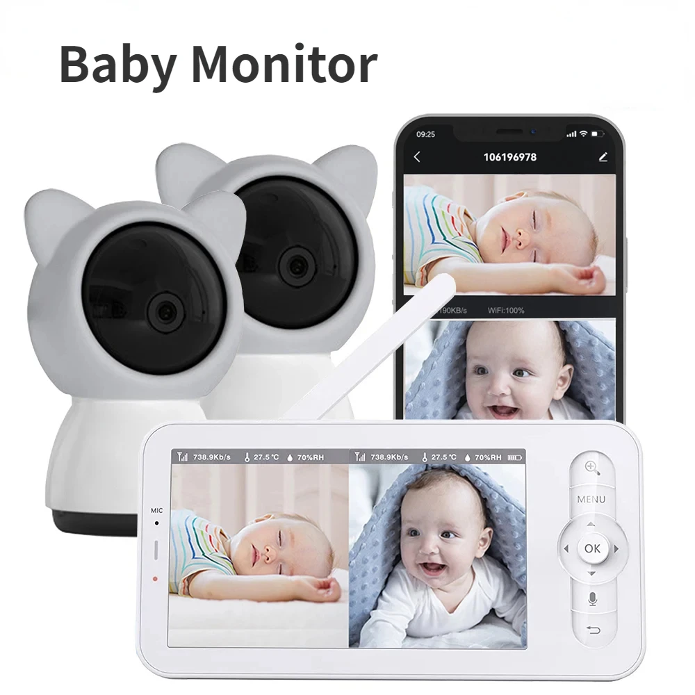 Audio Music Apps - Babyfoon HD 5-inch LCD Tweerichtingsgesprek PTZ