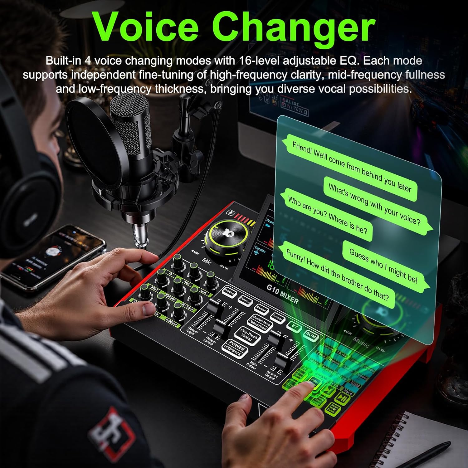 Audio Music Changer - Tenlamp G10 Live streaming audio-interface Gaming