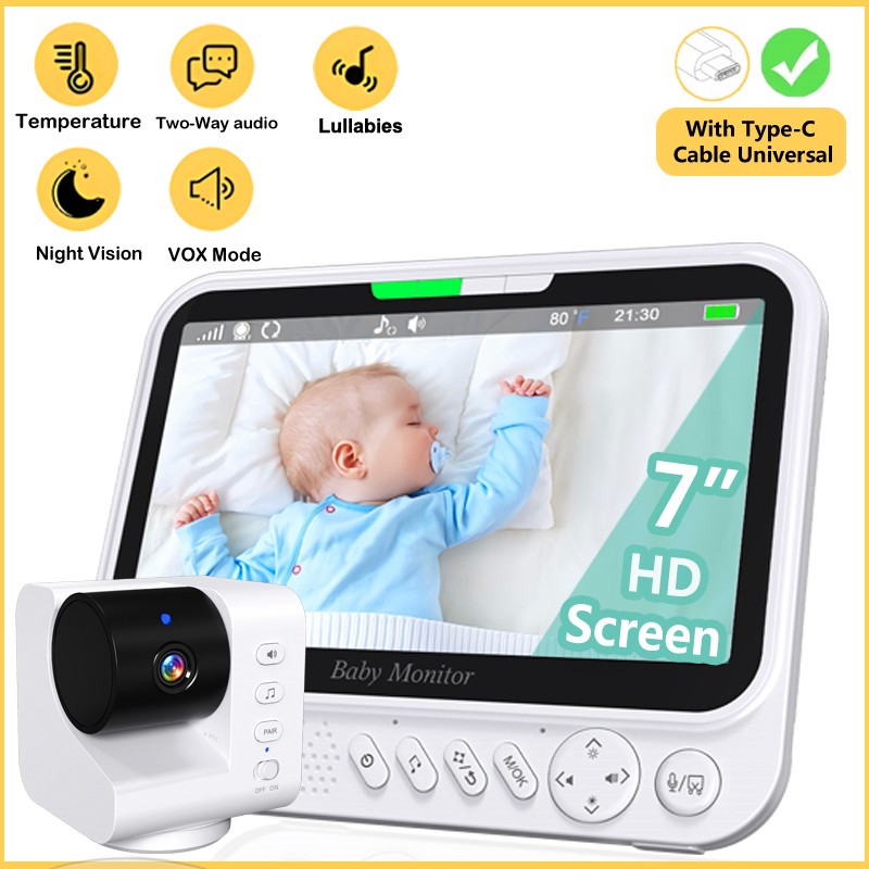Zoom Audio Music - 7.0 Inch draadloze Video Babyfoon Geen