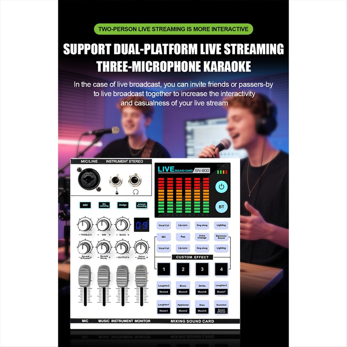 Audio Music Changer - DTC5 SN800 Live Sound Card Voice