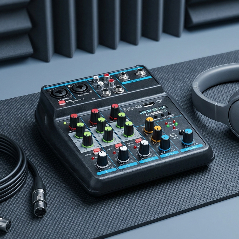 Audio Mixer 4 Channel - 4-kanaals mini USB audio mengpaneel met