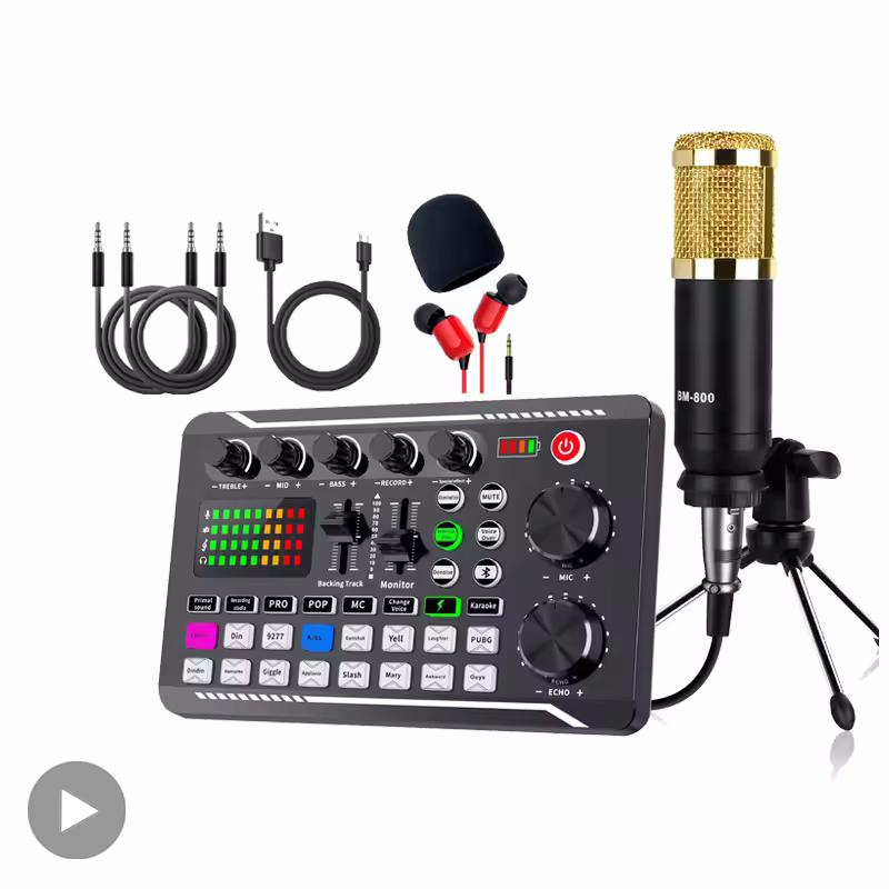 Audio Music Changer - Professionele microfoonmicrofoon Bluetooth-geluidsmixerkaart voor pc-condensator USB-bekabelde