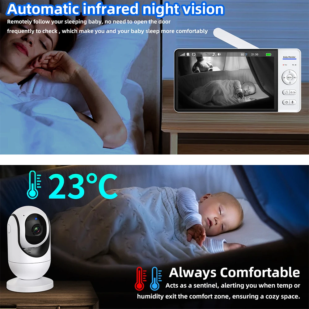 Geen WiFi 7 inch babyfoon 2-we - Zoom Audio Music recensie en prijs