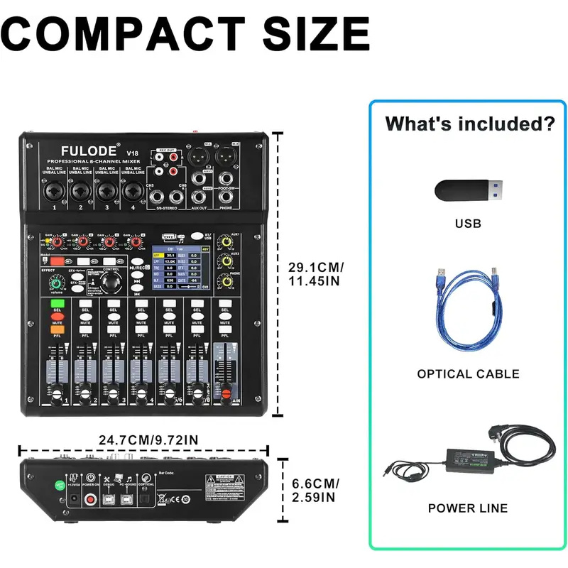 Fuluode 4/8-kanaals mengpaneel - Audio Mixer 4 Channel recensie en prijs