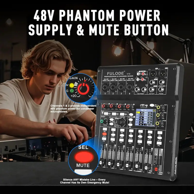 Fuluode 4/8-kanaals mengpaneel - Audio Mixer 4 Channel recensie en prijs
