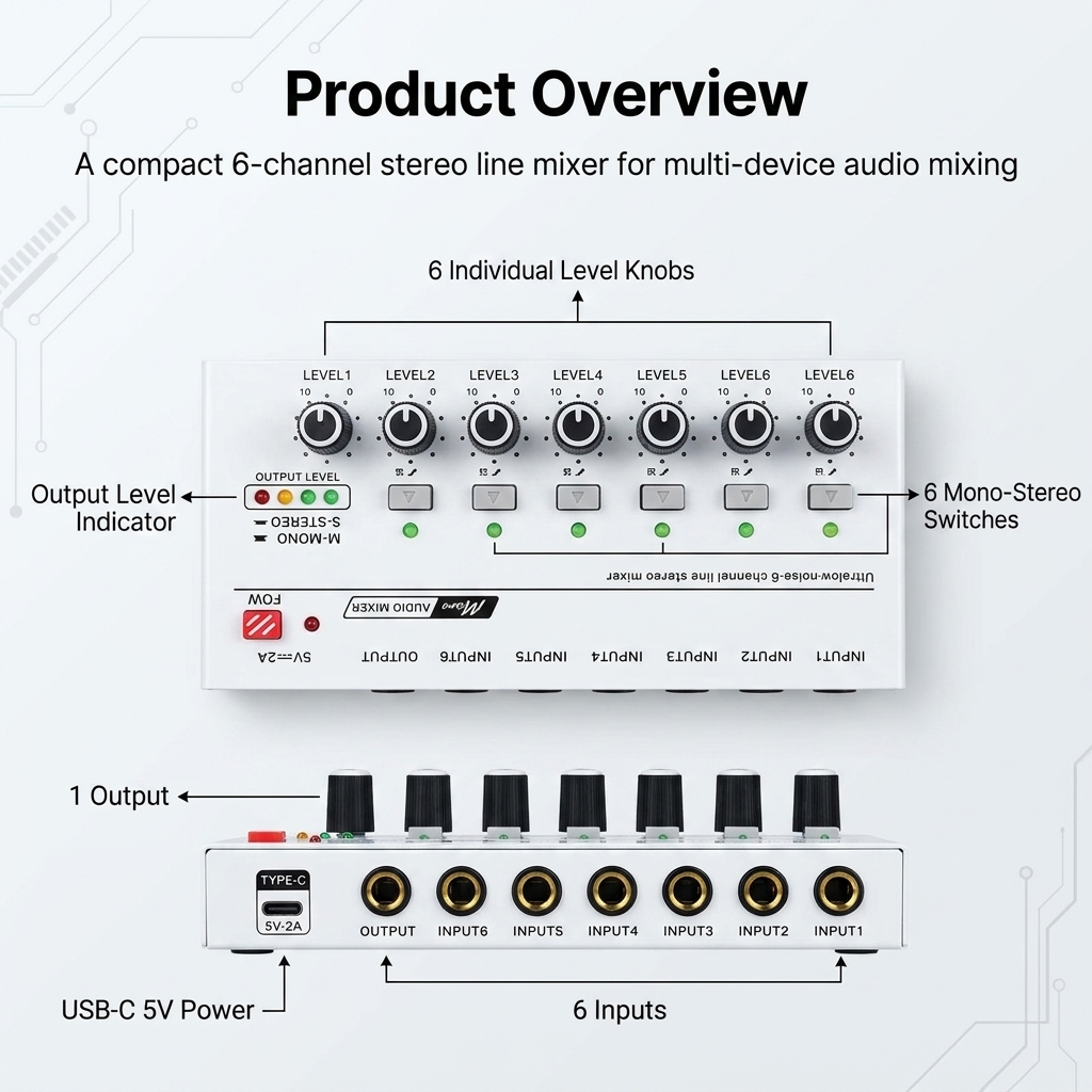 Draagbare Ultra Low Noise Line - Audio Mixer 4 Channel recensie en prijs