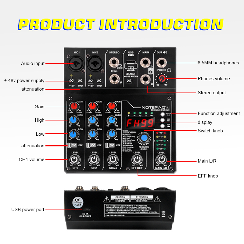 AD14 Professionele Audio Mixer - Audio Mixer 4 Channel recensie en prijs