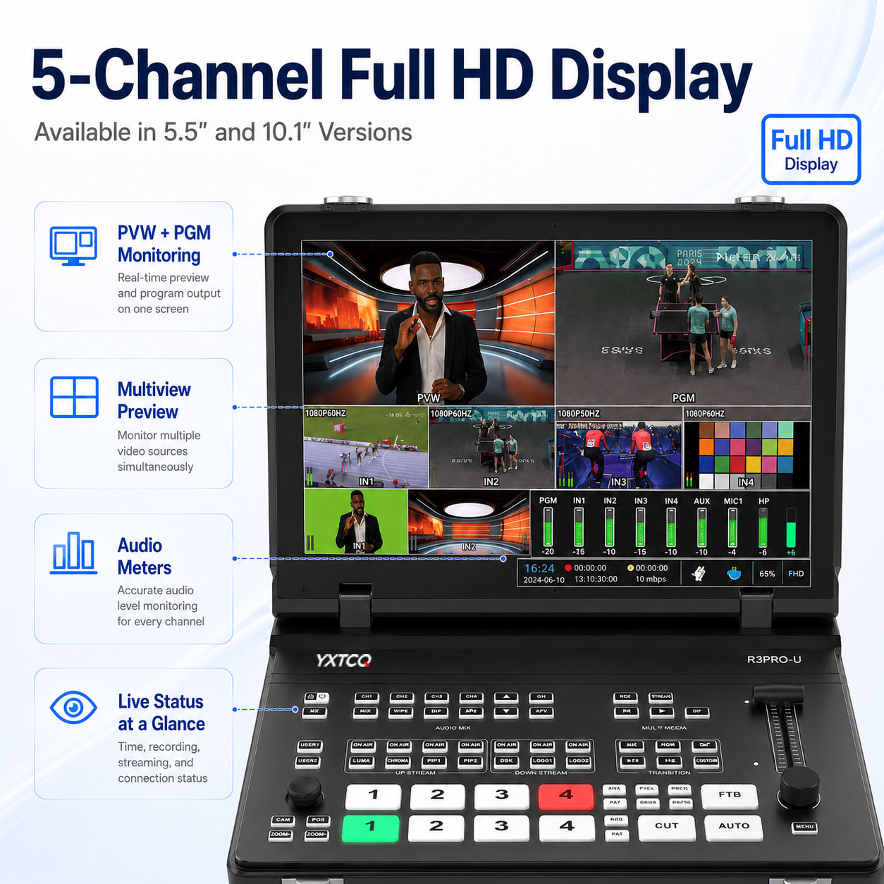 YXTCQ R3PRO-U 4K Live Video Sw - Audio Mixer 4 Channel recensie en prijs