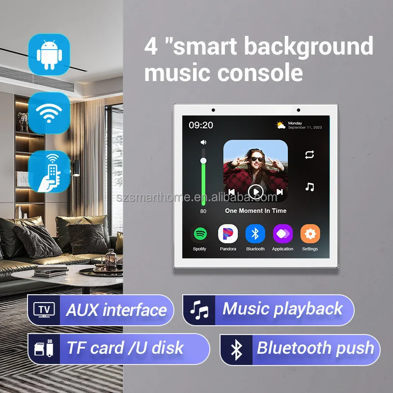 4-inch Smart Home Achtergrondm - Audio Music Background recensie en prijs