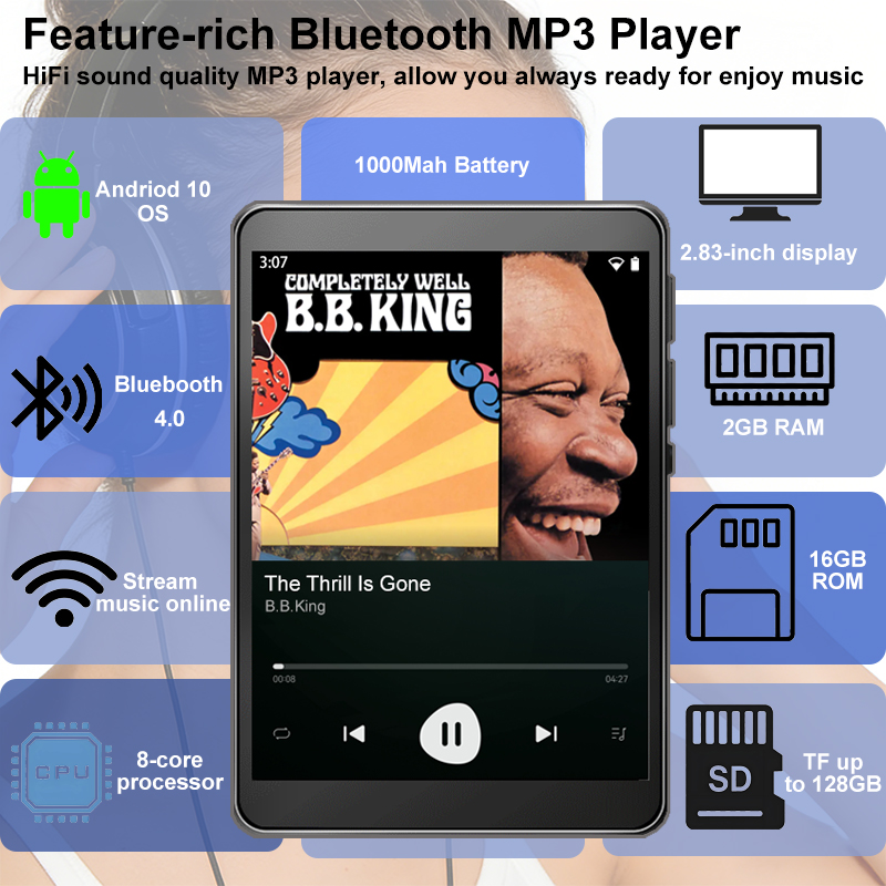 WiFi MP3-speler Android 10 Spo - Mp3 Audio Music Download recensie en prijs